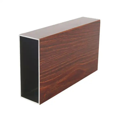 Wood Grain Decorative Square Aluminium Pipe For Inner Furniture